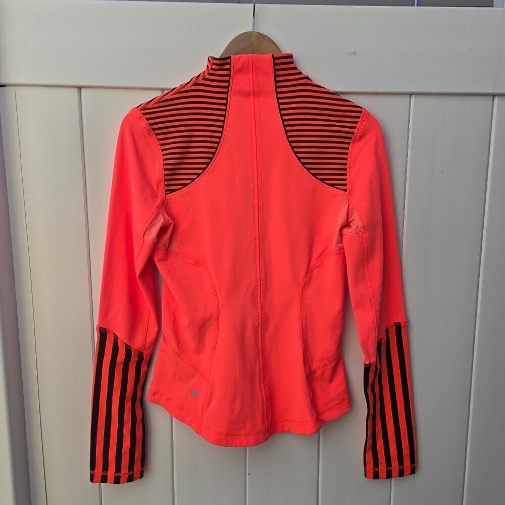Lululemon Forme Full Zip Jacket Light Flare Classic Stripe Size 6 - Picture 14 of 14